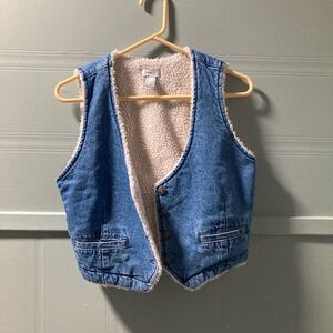 Blue Denim Sherpa-Lined Vest